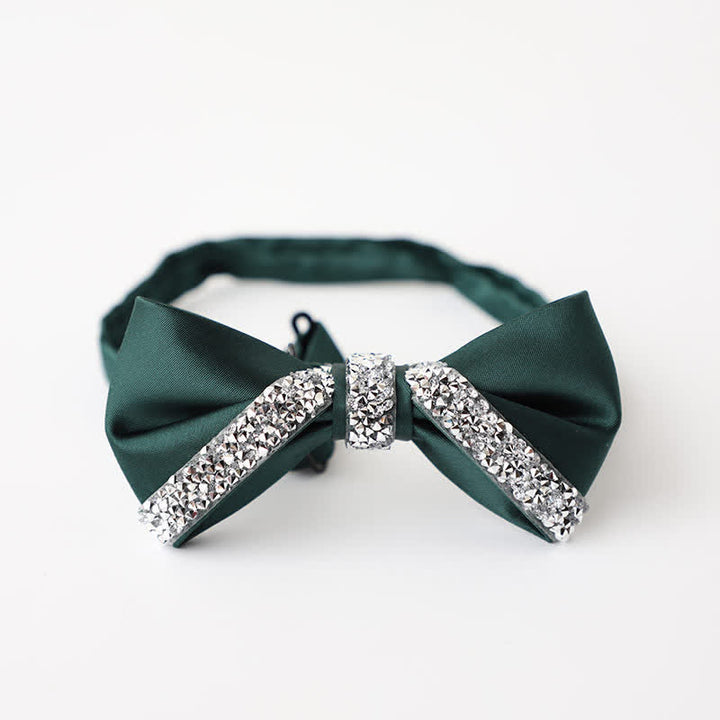 Pajarita de boda con brillantes diamantes de imitación para hombre