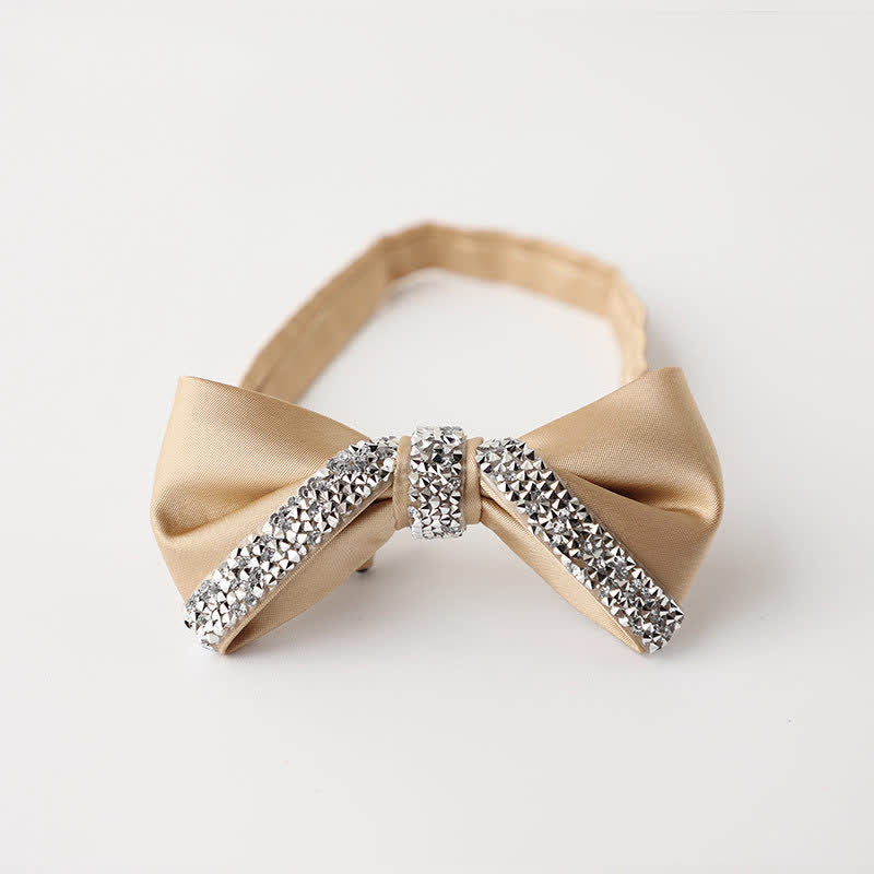Pajarita de boda con brillantes diamantes de imitación para hombre