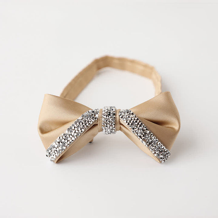 Pajarita de boda con brillantes diamantes de imitación para hombre