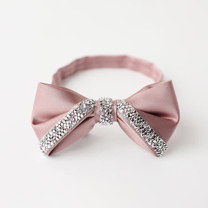 Pajarita de boda con brillantes diamantes de imitación para hombre