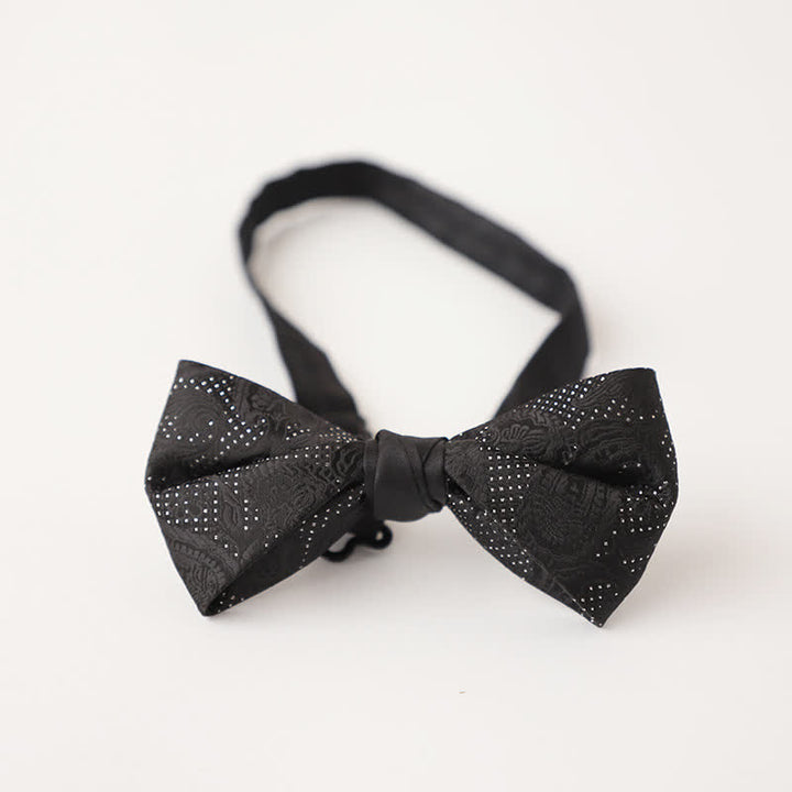 Pajarita con microestampado negro noble para hombre