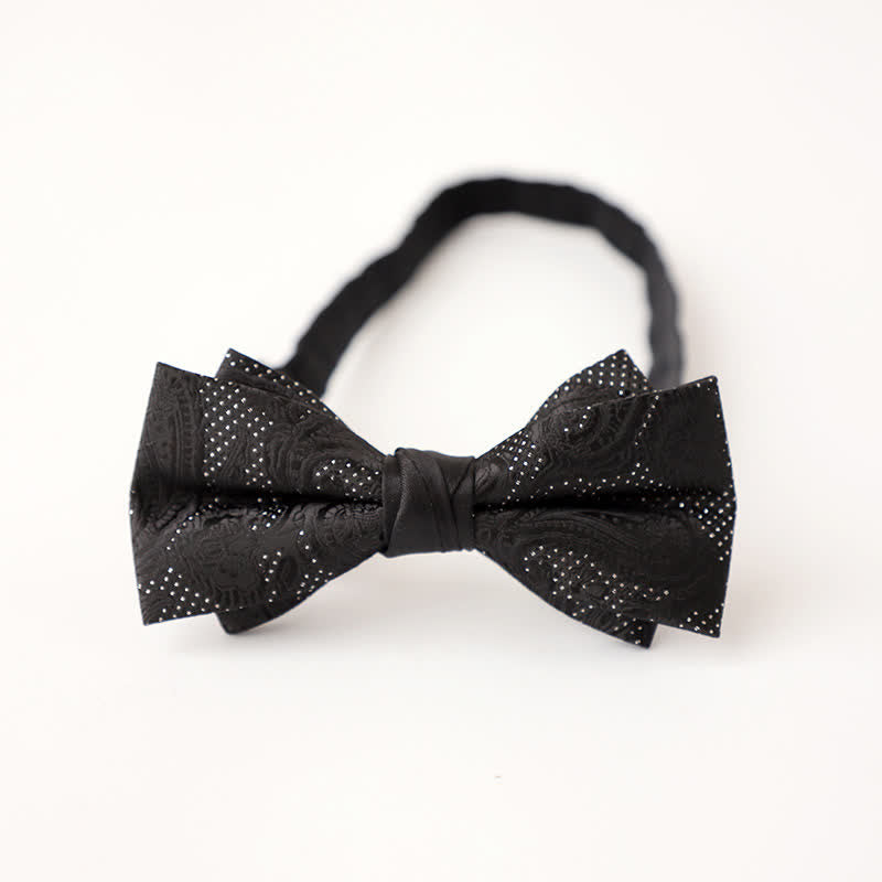 Pajarita con microestampado negro noble para hombre
