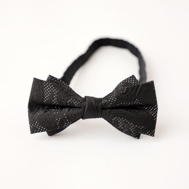 Pajarita con microestampado negro noble para hombre