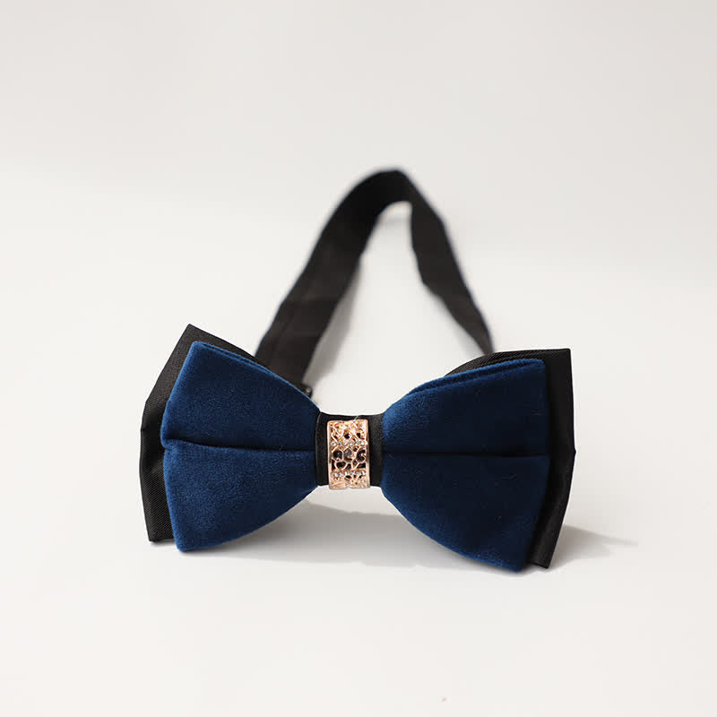 Pajarita de boda de lujo con incrustaciones de diamantes de imitación de terciopelo para hombre