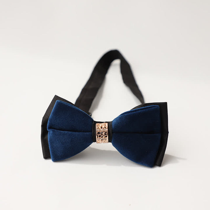 Pajarita de boda de lujo con incrustaciones de diamantes de imitación de terciopelo para hombre