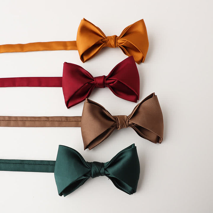Pajarita elegante de esmoquin de color liso para hombre