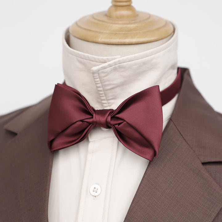 Pajarita elegante de esmoquin de color liso para hombre