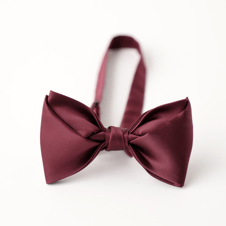 Pajarita elegante de esmoquin de color liso para hombre