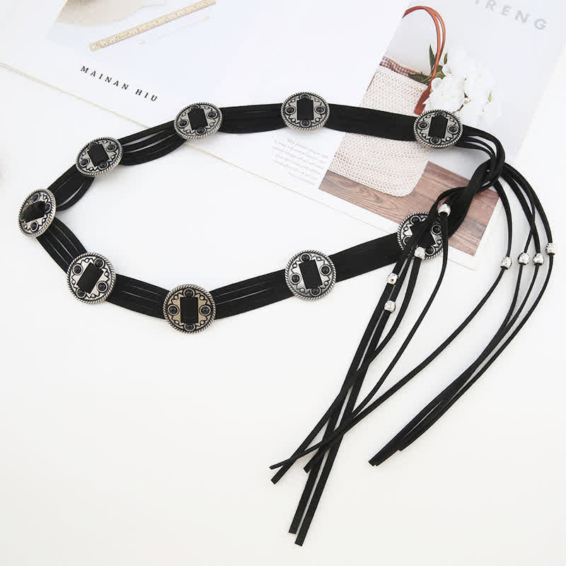 Cinturón de cuerda trenzada estilo bohemio étnico para mujer