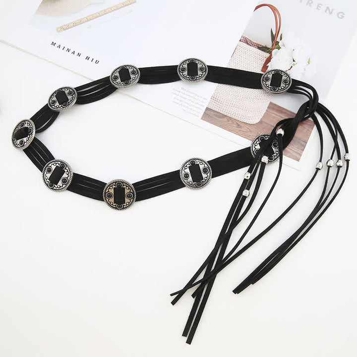Cinturón de cuerda trenzada estilo bohemio étnico para mujer