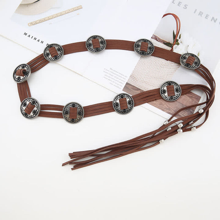 Cinturón de cuerda trenzada estilo bohemio étnico para mujer