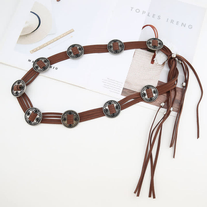 Cinturón de cuerda trenzada estilo bohemio étnico para mujer
