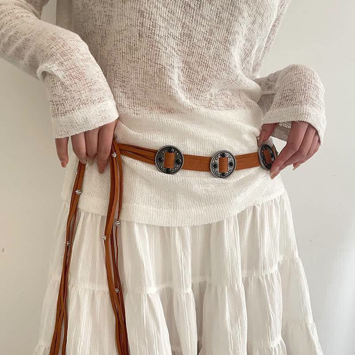 Cinturón de cuerda trenzada estilo bohemio étnico para mujer