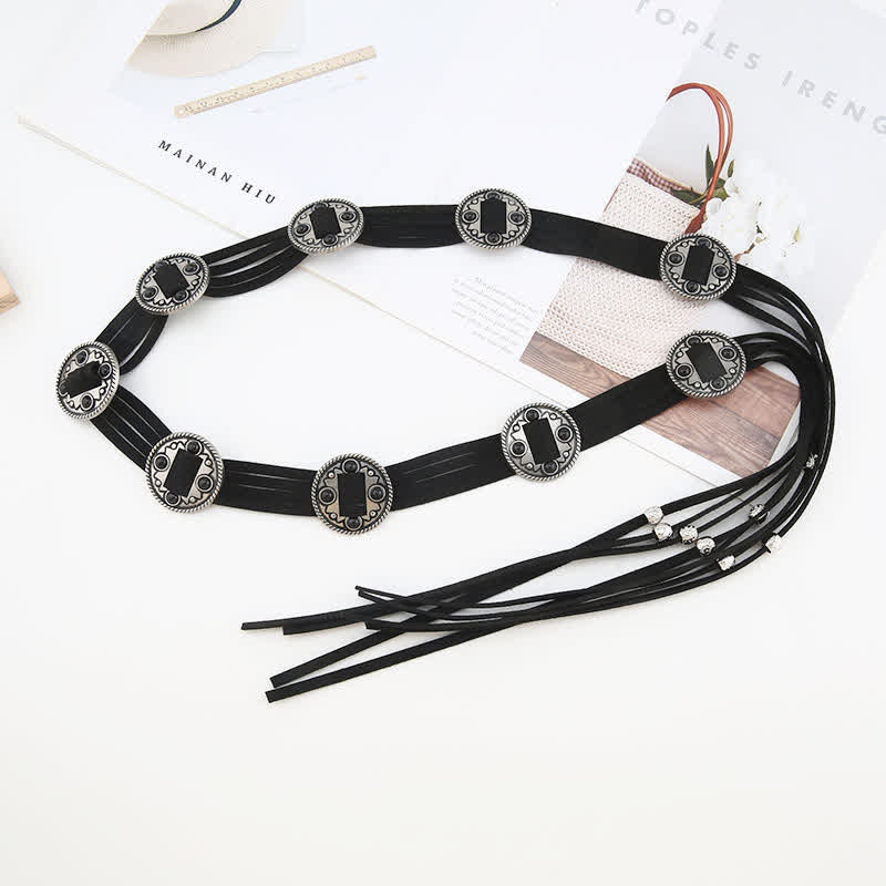 Cinturón de cuerda trenzada estilo bohemio étnico para mujer