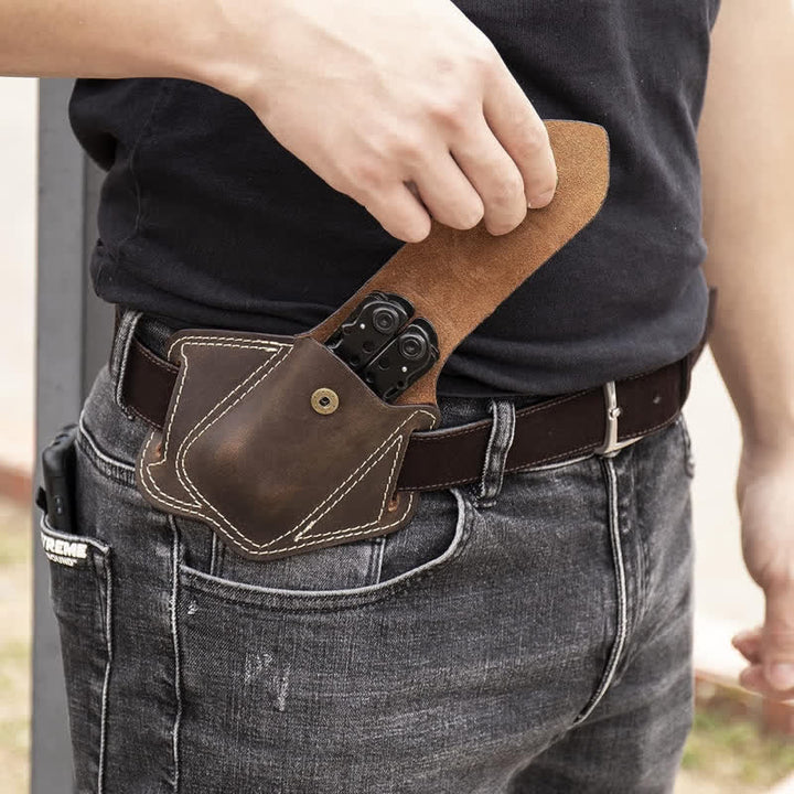 Bolsa de cuero con funda para cinturón y organizador de herramientas EDC