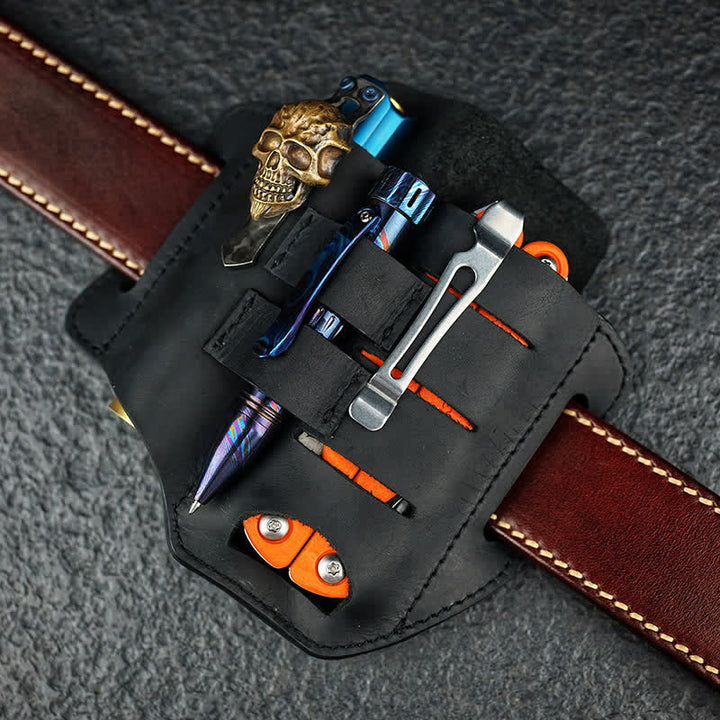 Práctica funda de cuero para cinturón con herramientas 3 en 1
