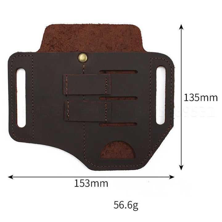Práctica funda de cuero para cinturón con herramientas 3 en 1