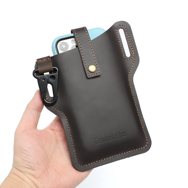 Bolso de cuero con cinturón para llevar cómodamente el teléfono móvil estilo retro