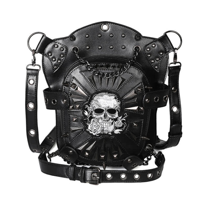 Bolso de hombro, cintura y pierna convertible con diseño de calavera