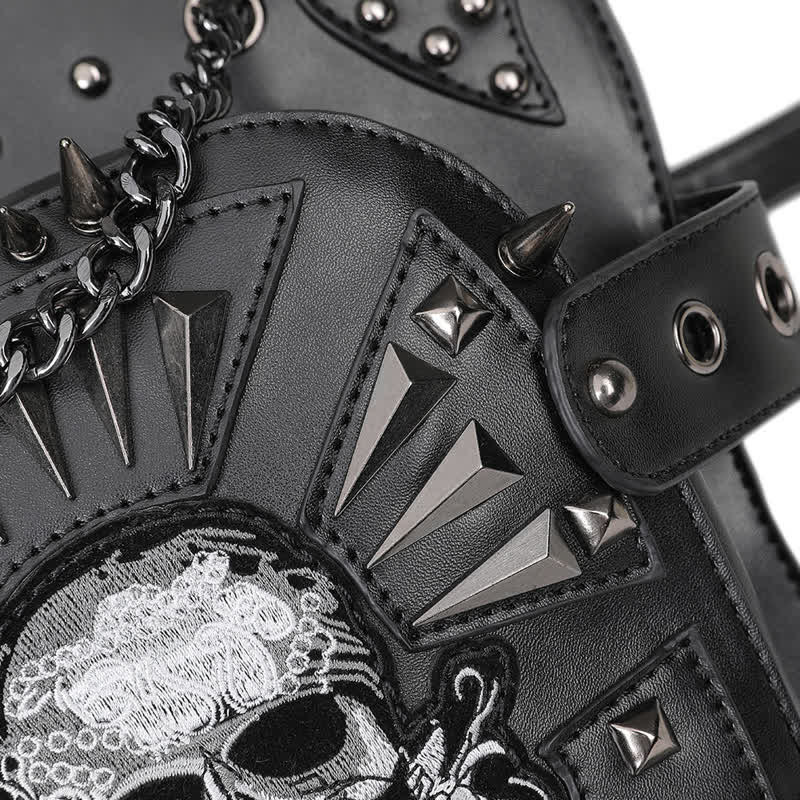 Bolso de hombro, cintura y pierna convertible con diseño de calavera
