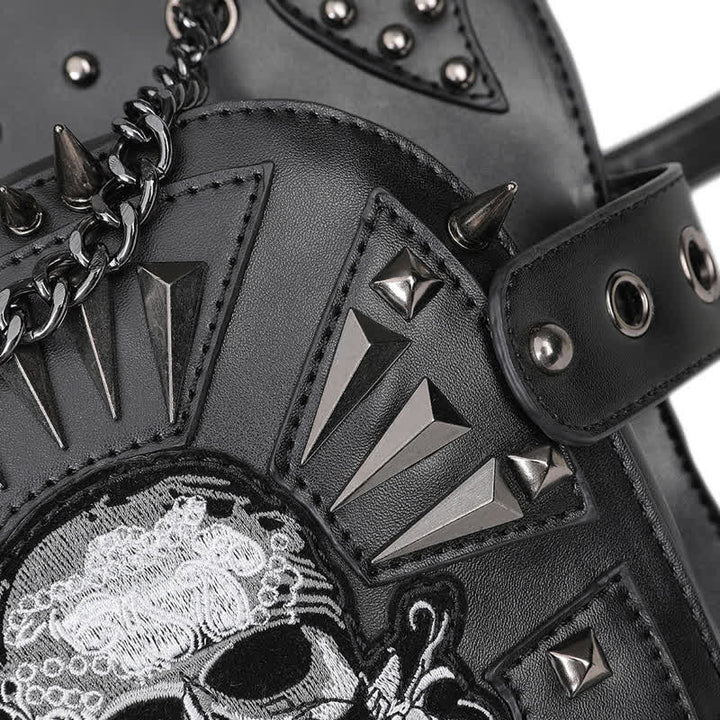 Bolso de hombro, cintura y pierna convertible con diseño de calavera