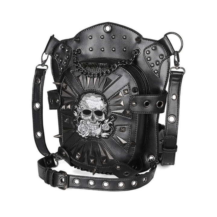 Bolso de hombro, cintura y pierna convertible con diseño de calavera