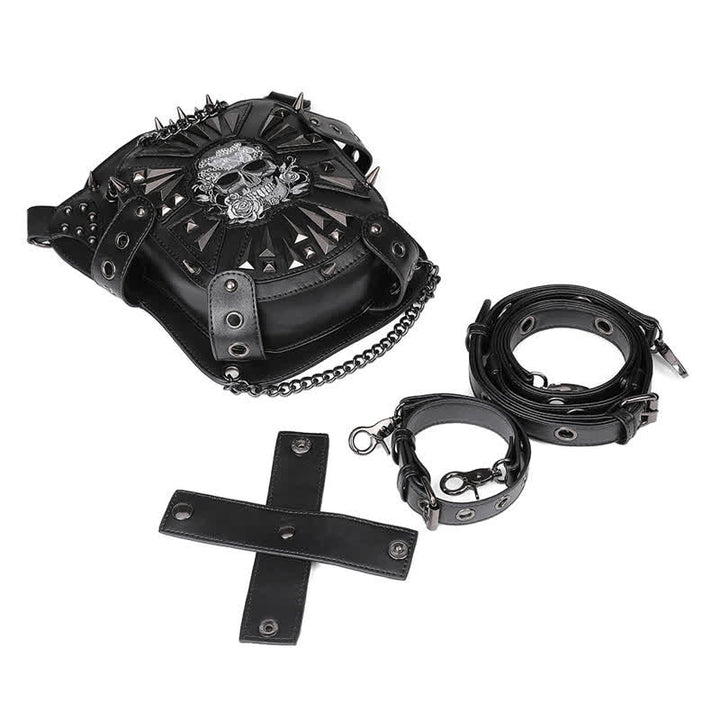 Bolso de hombro, cintura y pierna convertible con diseño de calavera