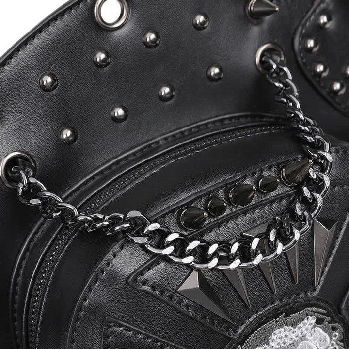 Bolso de hombro, cintura y pierna convertible con diseño de calavera