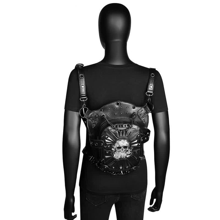 Bolso de hombro, cintura y pierna convertible con diseño de calavera