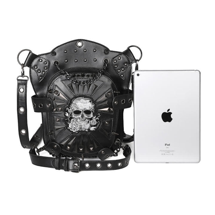 Bolso de hombro, cintura y pierna convertible con diseño de calavera