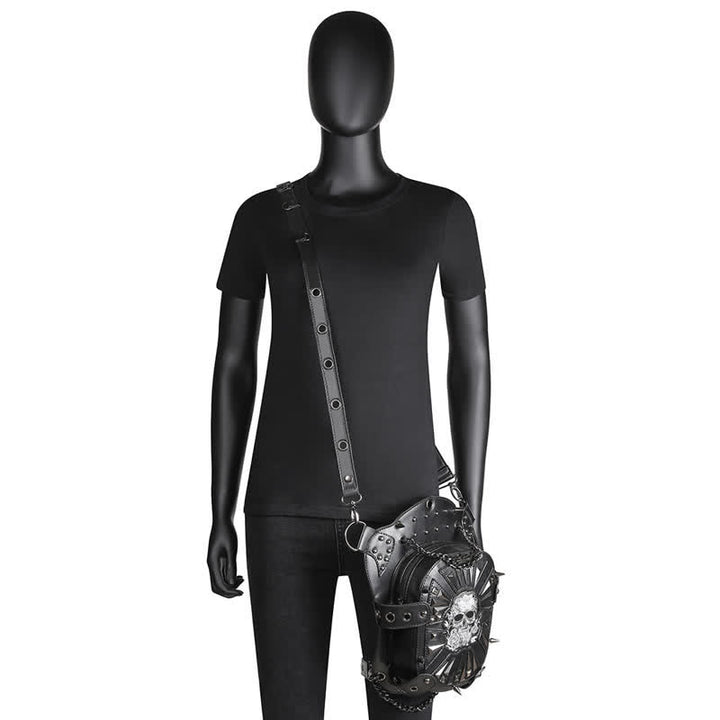 Bolso de hombro, cintura y pierna convertible con diseño de calavera