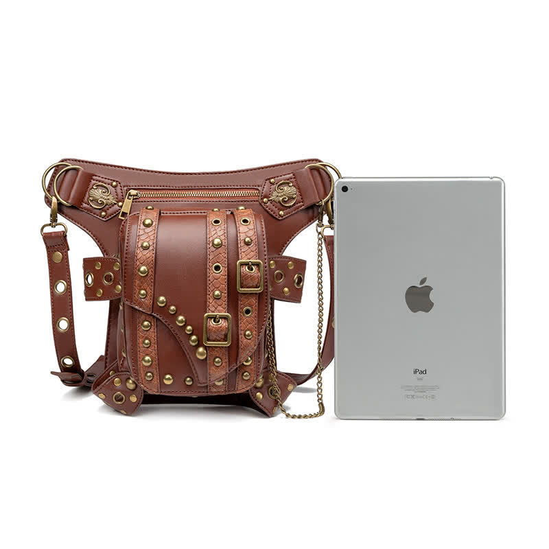 Bolso bandolera con cadena para motocicleta Brown Rock