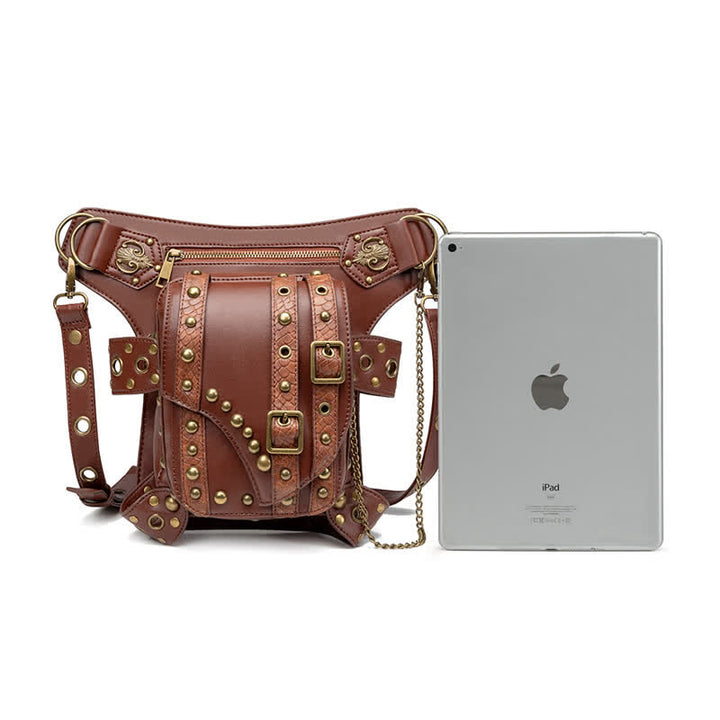 Bolso bandolera con cadena para motocicleta Brown Rock