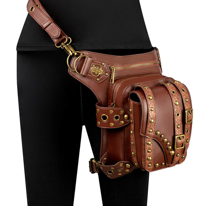 Bolso bandolera con cadena para motocicleta Brown Rock