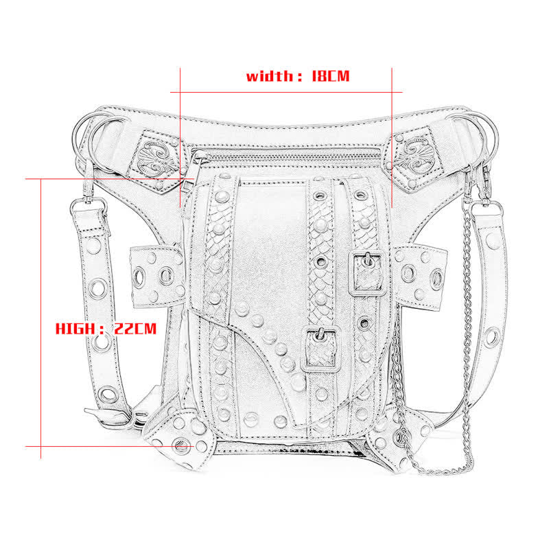 Bolso bandolera con cadena para motocicleta Brown Rock