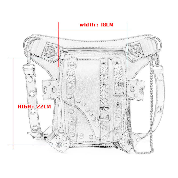 Bolso bandolera con cadena para motocicleta Brown Rock