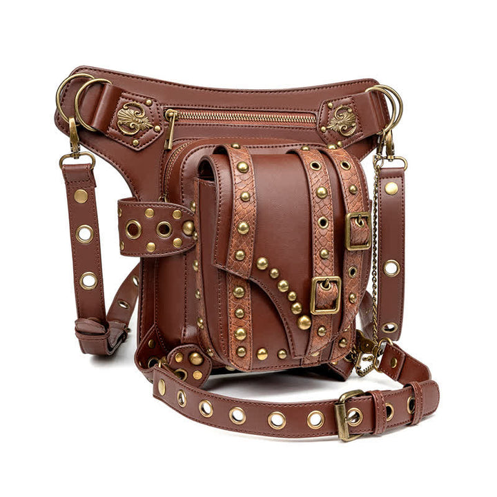 Bolso bandolera con cadena para motocicleta Brown Rock