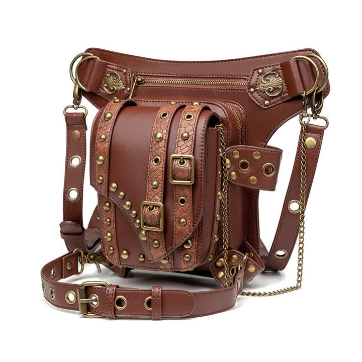 Bolso bandolera con cadena para motocicleta Brown Rock