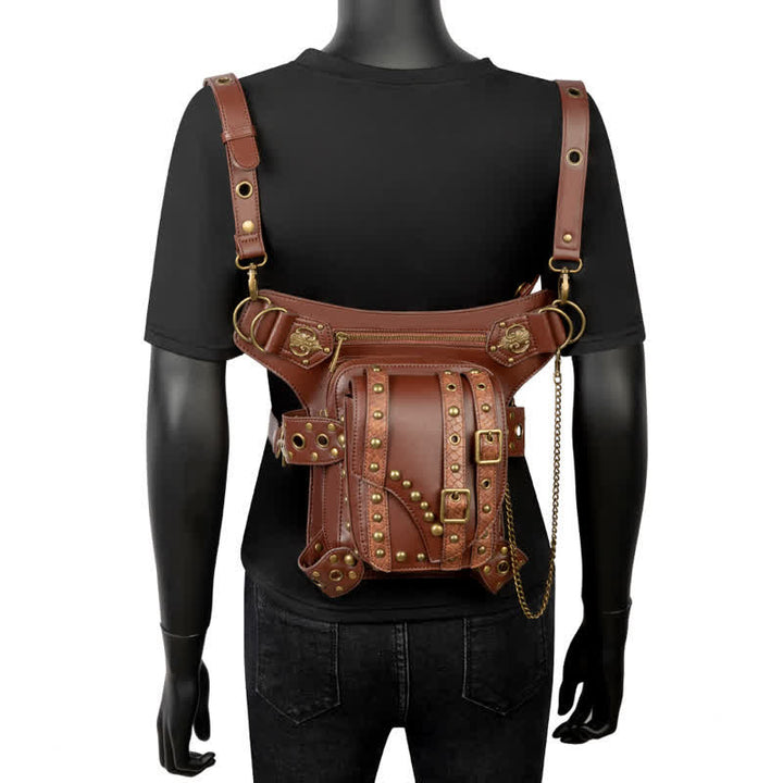 Bolso bandolera con cadena para motocicleta Brown Rock