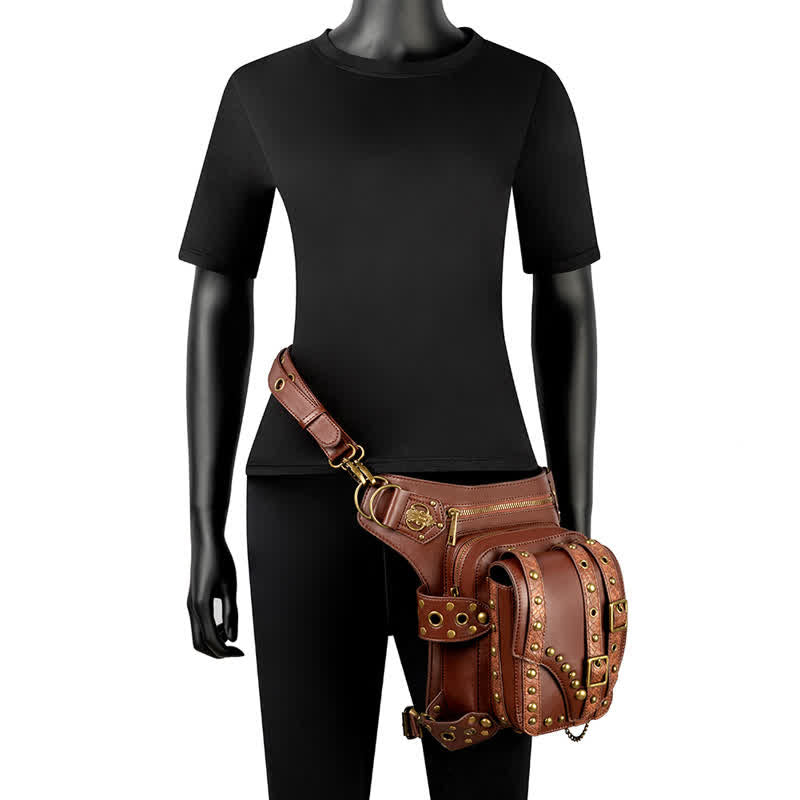 Bolso bandolera con cadena para motocicleta Brown Rock