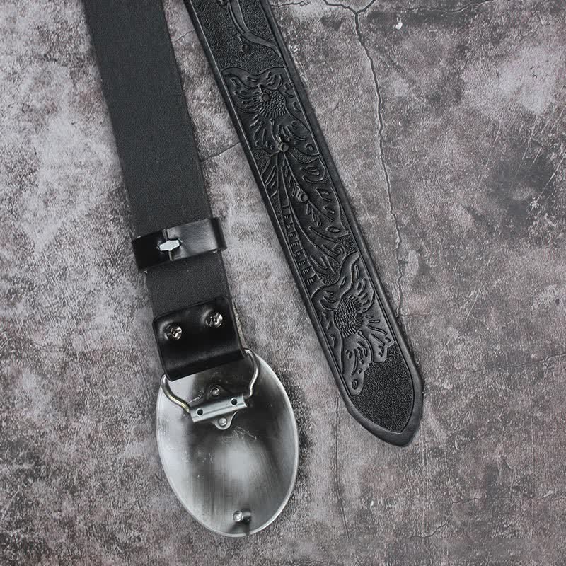 Cinturón de cuero con piedra turquesa estilo bohemio vintage para hombre