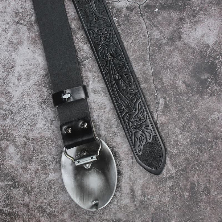 Cinturón de cuero con piedra turquesa estilo bohemio vintage para hombre