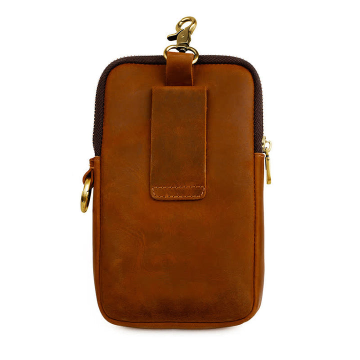 Estuche de cuero para teléfono móvil y cigarrillos para viajes