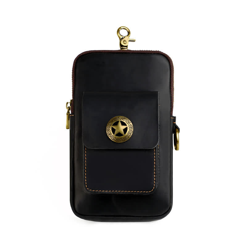 Estuche de cuero para teléfono móvil y cigarrillos para viajes