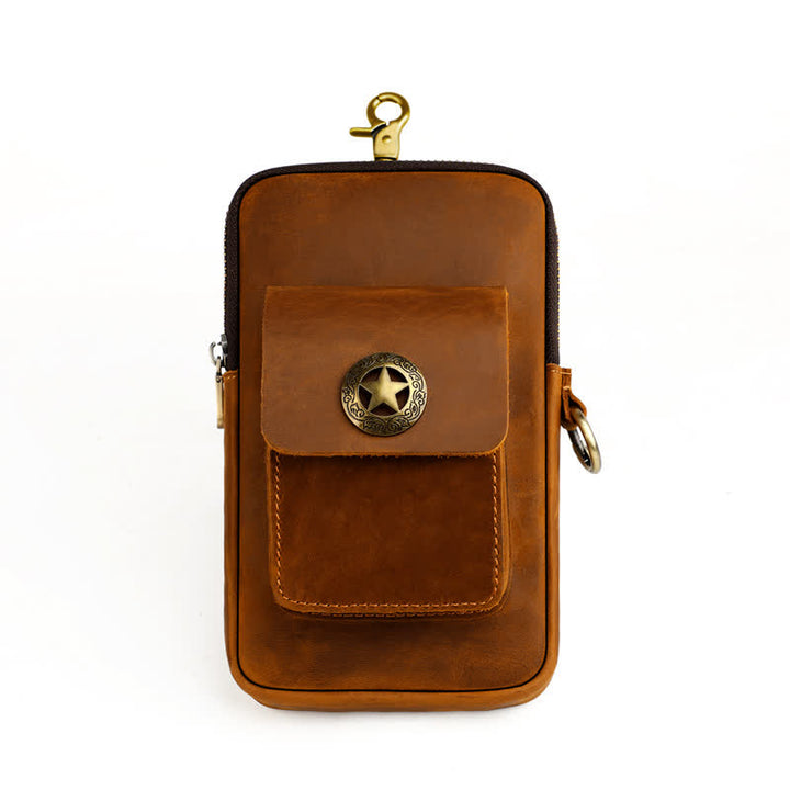 Estuche de cuero para teléfono móvil y cigarrillos para viajes