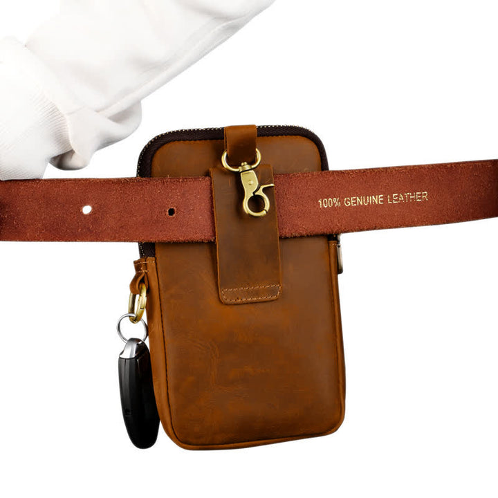 Estuche de cuero para teléfono móvil y cigarrillos para viajes