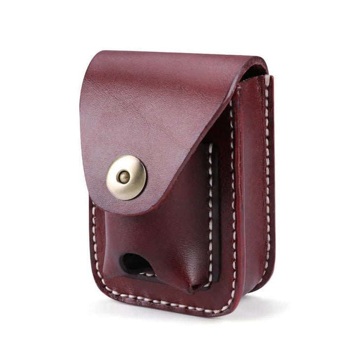 Mini estuche portátil para cigarrillos, bolso de cuero con cinturón