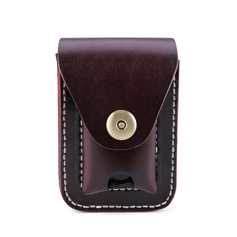 Mini estuche portátil para cigarrillos, bolso de cuero con cinturón