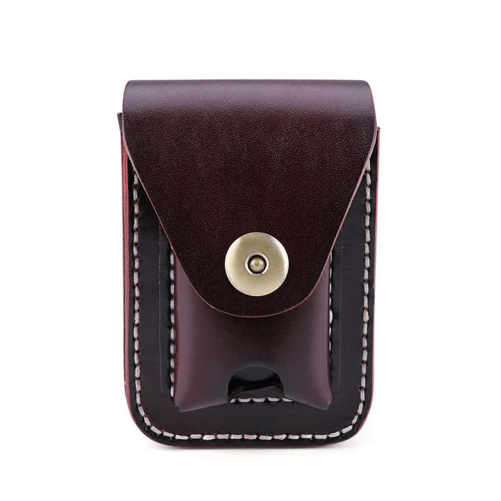 Mini estuche portátil para cigarrillos, bolso de cuero con cinturón