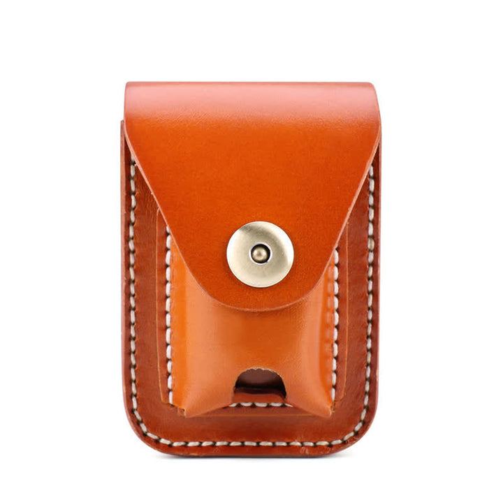 Mini estuche portátil para cigarrillos, bolso de cuero con cinturón
